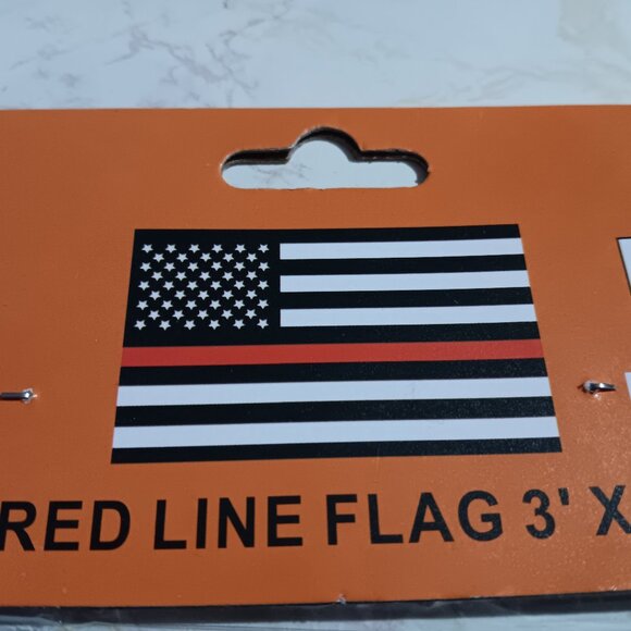 NEW Thin Red Line 3x5 American Flag Support Fire Fighters Black & White - Picture 3 of 4